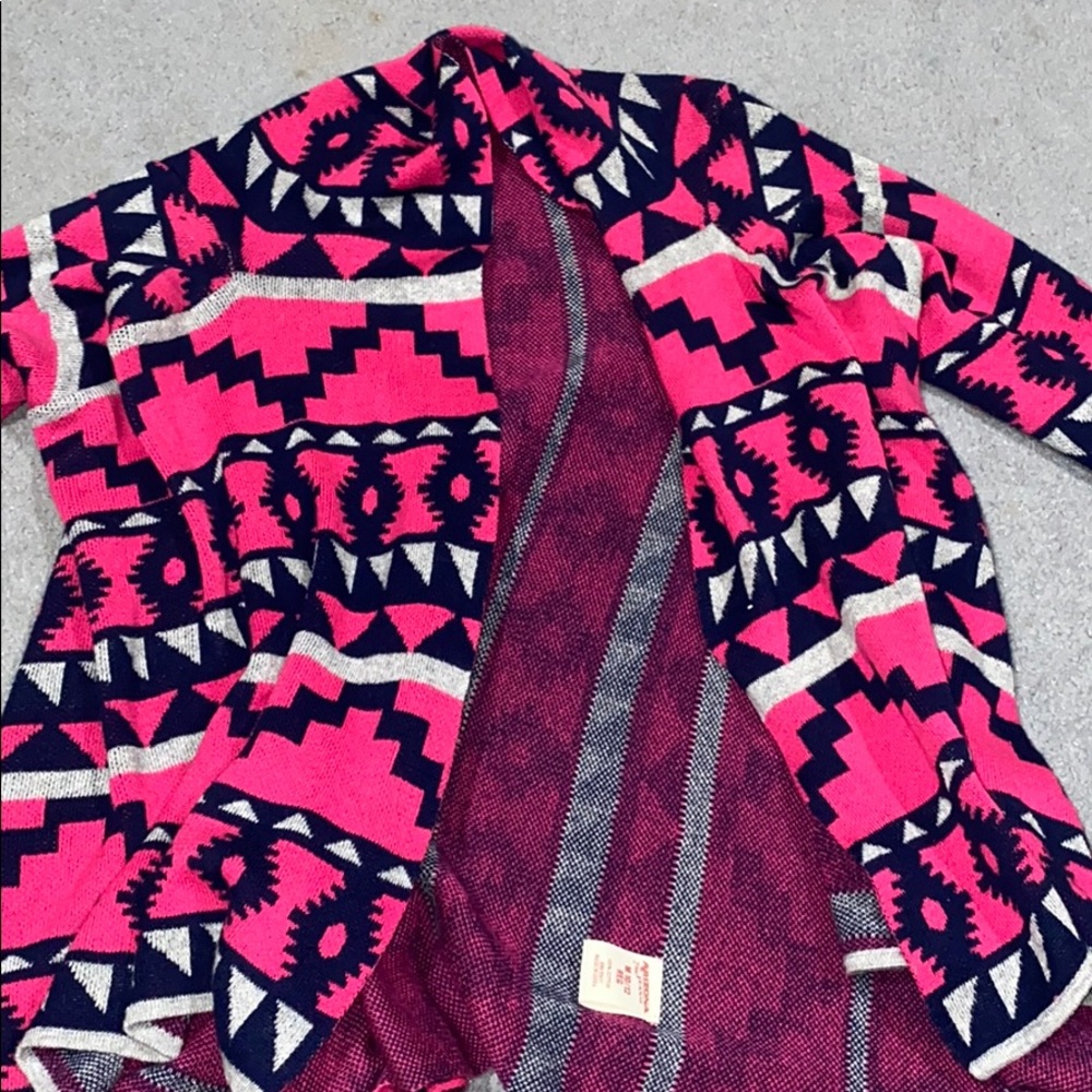Kids pink and blue cardigan